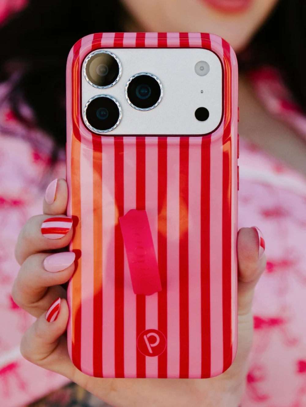 Berry Stripes iPhone 17 Pro Loopy Case